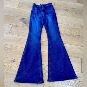 ModCloth The Curvy Flare High Rise Bell Bottom Jeans Blue‎ Size 26 (794)